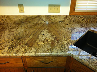 Book Matched V Seam Granite Countertop